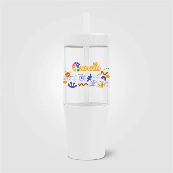 Polar Recycled Plastic Dual Tone Straw Tumbler - ColorJet - Polar Recycled Plastic Dual Tone Straw Tumbler - ColorJet - Image 6 of 7