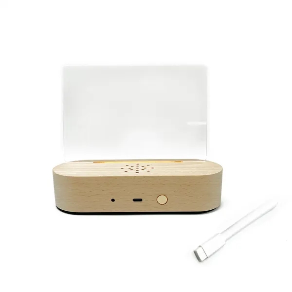 Wooden Bluetooth Speaker with Light Up Memo Board - Wooden Bluetooth Speaker with Light Up Memo Board - Image 0 of 4