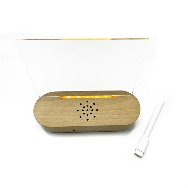 Wooden Bluetooth Speaker with Light Up Memo Board - Wooden Bluetooth Speaker with Light Up Memo Board - Image 1 of 4