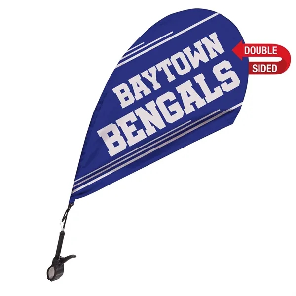 Mini Teardrop Sail Sign Flag w/Clip-On Base Kit Double-Sided - Mini Teardrop Sail Sign Flag w/Clip-On Base Kit Double-Sided - Image 0 of 1