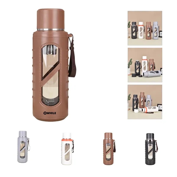 Motivational Glass Water Bottle with Sleeve - Motivational Glass Water Bottle with Sleeve - Image 0 of 0