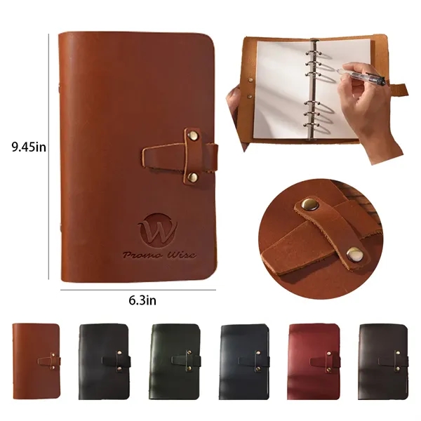 Crazy Horse Leather Pocket Spiral Binder Journal Notebook - Crazy Horse Leather Pocket Spiral Binder Journal Notebook - Image 0 of 16