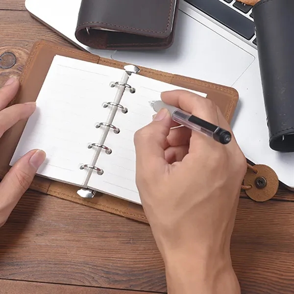 A8 Genuine Leather Refillable Spiral Binder Journal Notebook - A8 Genuine Leather Refillable Spiral Binder Journal Notebook - Image 10 of 14