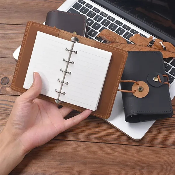 A8 Genuine Leather Refillable Spiral Binder Journal Notebook - A8 Genuine Leather Refillable Spiral Binder Journal Notebook - Image 2 of 14