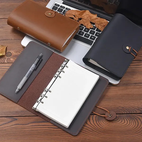 A8 Genuine Leather Refillable Spiral Binder Journal Notebook - A8 Genuine Leather Refillable Spiral Binder Journal Notebook - Image 1 of 14