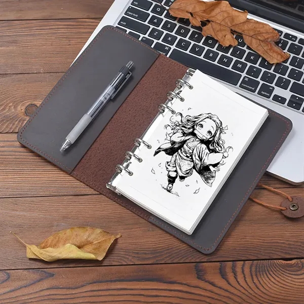 A8 Genuine Leather Refillable Spiral Binder Journal Notebook - A8 Genuine Leather Refillable Spiral Binder Journal Notebook - Image 14 of 14