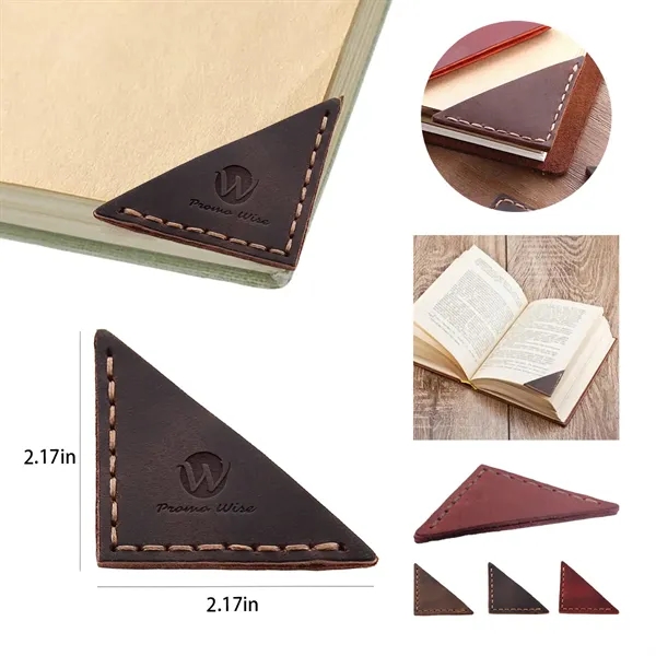 Genuine Leather Bookmarker Vintage Mini Triangle Page Corner - Genuine Leather Bookmarker Vintage Mini Triangle Page Corner - Image 0 of 11