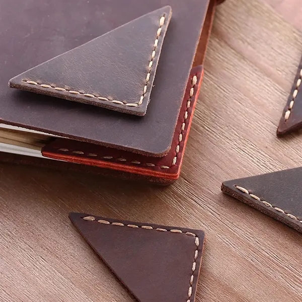 Genuine Leather Bookmarker Vintage Mini Triangle Page Corner - Genuine Leather Bookmarker Vintage Mini Triangle Page Corner - Image 3 of 11