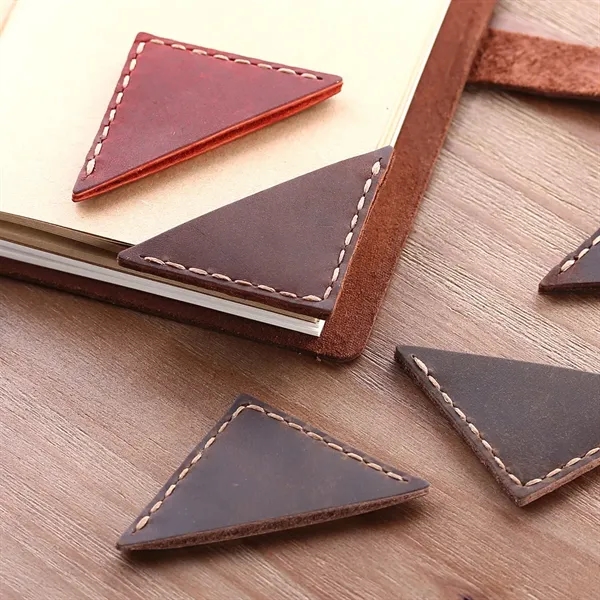 Genuine Leather Bookmarker Vintage Mini Triangle Page Corner - Genuine Leather Bookmarker Vintage Mini Triangle Page Corner - Image 10 of 11
