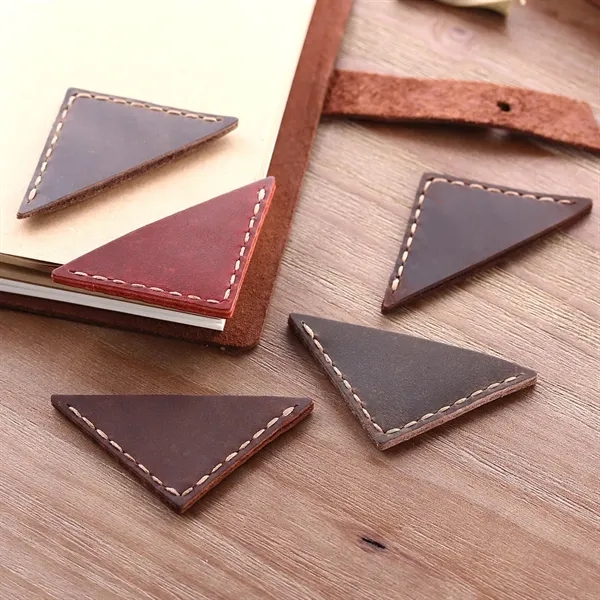 Genuine Leather Bookmarker Vintage Mini Triangle Page Corner - Genuine Leather Bookmarker Vintage Mini Triangle Page Corner - Image 2 of 11