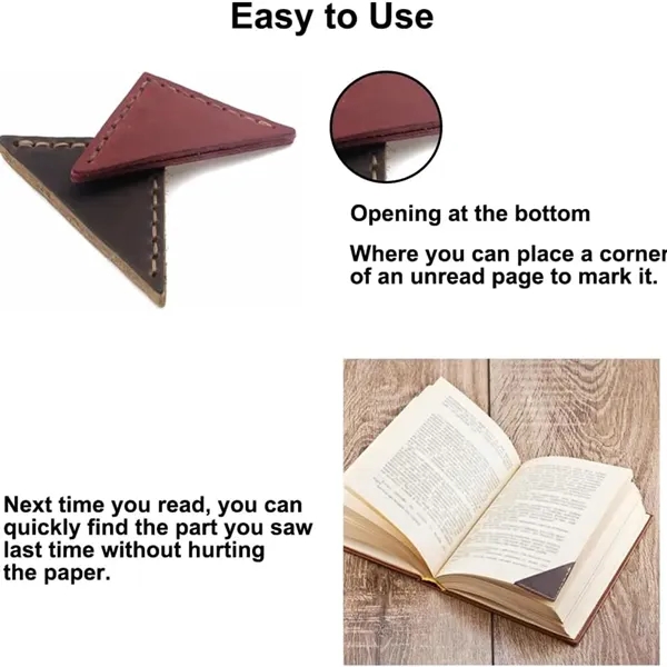 Genuine Leather Bookmarker Vintage Mini Triangle Page Corner - Genuine Leather Bookmarker Vintage Mini Triangle Page Corner - Image 1 of 11