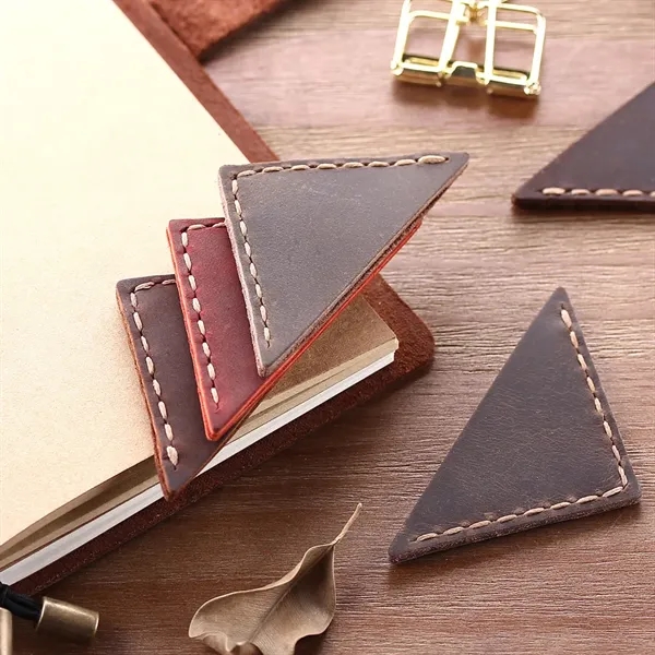 Genuine Leather Bookmarker Vintage Mini Triangle Page Corner - Genuine Leather Bookmarker Vintage Mini Triangle Page Corner - Image 9 of 11