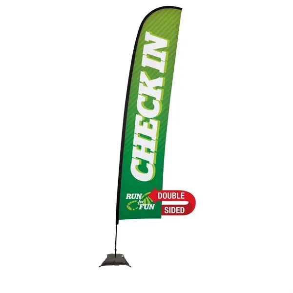 17' Premium Blade Sail Sign Flag, 2-Sided, Scissor Base - 17' Premium Blade Sail Sign Flag, 2-Sided, Scissor Base - Image 0 of 4