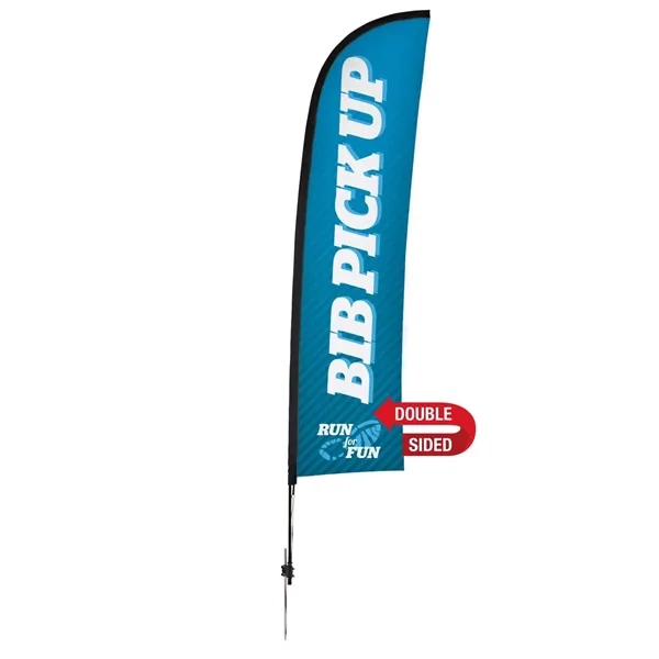 13' Premium Blade Sail Sign Flag, 2-Sided, Ground Spike - 13' Premium Blade Sail Sign Flag, 2-Sided, Ground Spike - Image 0 of 4