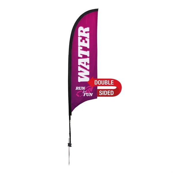 7' Premium Razor Sail Sign Flag, 2-Sided, Ground Spike - 7' Premium Razor Sail Sign Flag, 2-Sided, Ground Spike - Image 0 of 4
