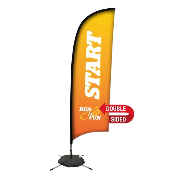 9' Premium Razor Sail Sign Flag, 2-Sided, Scissor Base - 9' Premium Razor Sail Sign Flag, 2-Sided, Scissor Base - Image 0 of 4