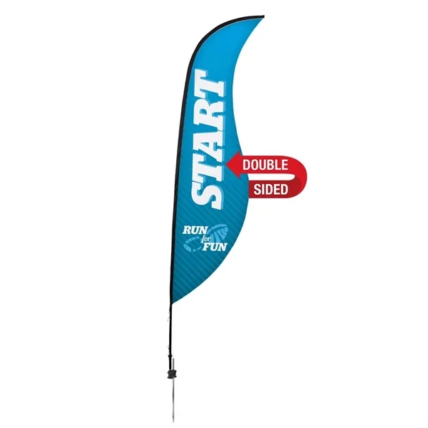 13' Premium Sabre Sail Sign Flag, 2-Sided, Ground Spike - 13' Premium Sabre Sail Sign Flag, 2-Sided, Ground Spike - Image 0 of 5