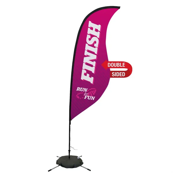 9' Premium Sabre Sail Sign Flag, 2-Sided, Scissor Base - 9' Premium Sabre Sail Sign Flag, 2-Sided, Scissor Base - Image 0 of 4