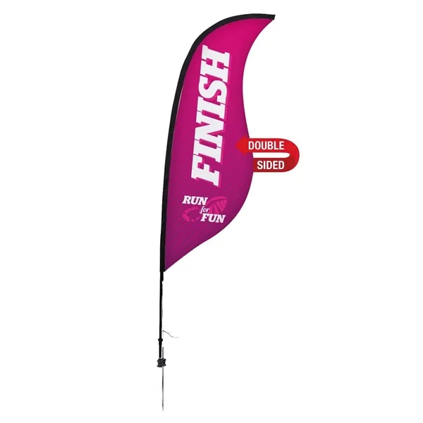 9' Premium Sabre Sail Sign Flag, 2-Sided, Ground Spike - 9' Premium Sabre Sail Sign Flag, 2-Sided, Ground Spike - Image 0 of 4