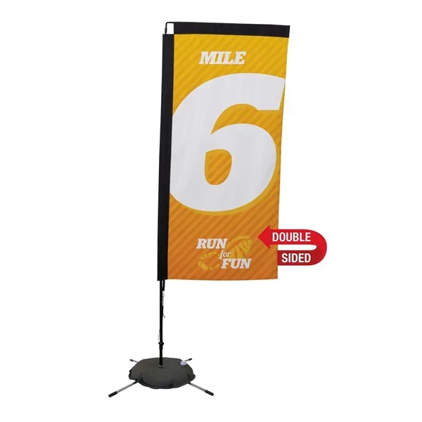 7' Premium Rectangle Sail Sign Flag, 2-Sided, Scissor Base - 7' Premium Rectangle Sail Sign Flag, 2-Sided, Scissor Base - Image 0 of 4