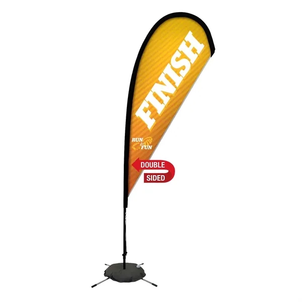 8' Premium Teardrop Sail Sign Flag, 2-Sided, Scissor Base - 8' Premium Teardrop Sail Sign Flag, 2-Sided, Scissor Base - Image 0 of 5