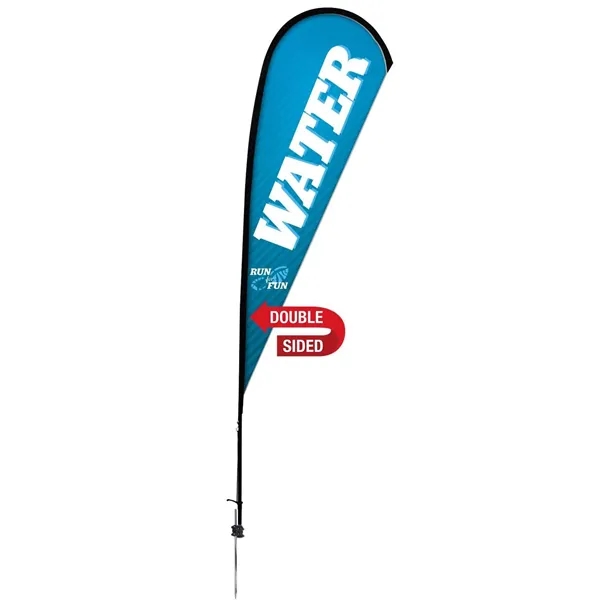 11.5' Premium Teardrop Sail Sign Flag, 2-Sided, Ground Spike - 11.5' Premium Teardrop Sail Sign Flag, 2-Sided, Ground Spike - Image 0 of 5