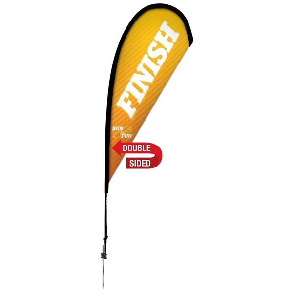 8' Premium Teardrop Sail Sign Flag, 2-Sided, Ground Spike - 8' Premium Teardrop Sail Sign Flag, 2-Sided, Ground Spike - Image 0 of 5