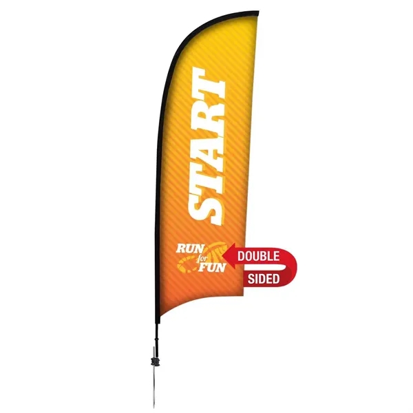 9' Premium Razor Sail Sign Flag, 2-Sided, Ground Spike - 9' Premium Razor Sail Sign Flag, 2-Sided, Ground Spike - Image 0 of 4