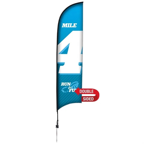 13' Premium Razor Sail Sign Flag, 2-Sided, Ground Spike - 13' Premium Razor Sail Sign Flag, 2-Sided, Ground Spike - Image 0 of 5
