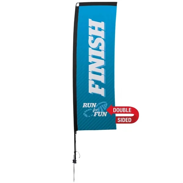 10' Premium Rectangle Sail Sign Flag, 2-Sided, Ground Spike - 10' Premium Rectangle Sail Sign Flag, 2-Sided, Ground Spike - Image 0 of 4