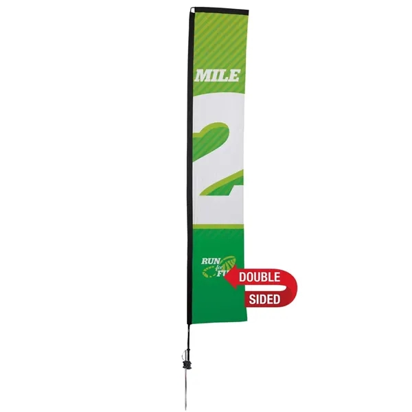 14.5' Premium Rectangle Sail Sign Flag 2-Sided, Ground Spike - 14.5' Premium Rectangle Sail Sign Flag 2-Sided, Ground Spike - Image 0 of 4