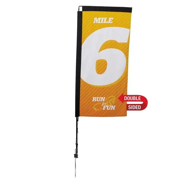 7' Premium Rectangle Sail Sign Flag, 2-Sided, Ground Spike - 7' Premium Rectangle Sail Sign Flag, 2-Sided, Ground Spike - Image 0 of 4