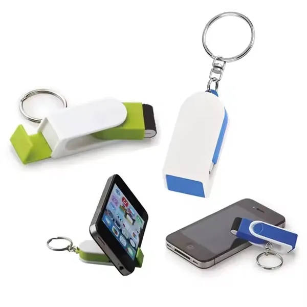 2-in-1 Phone Holder And Screen Cleaner Combo Keychain - 2-in-1 Phone Holder And Screen Cleaner Combo Keychain - Image 3 of 4