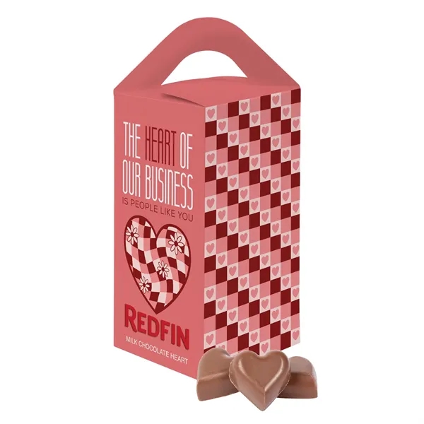 Tote box with 1 oz Milk Chocolate Hearts
