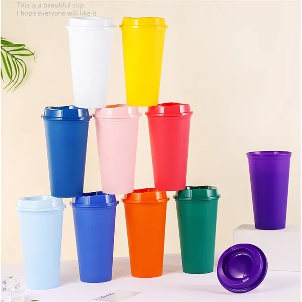 16OZ Reusable Plastic Cup With Lid Coffee Juice Kids Adults - 16OZ Reusable Plastic Cup With Lid Coffee Juice Kids Adults - Image 2 of 8