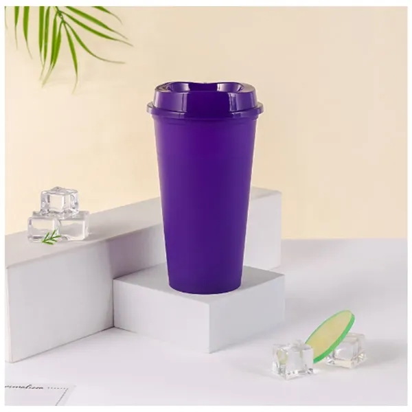 16OZ Reusable Plastic Cup With Lid Coffee Juice Kids Adults - 16OZ Reusable Plastic Cup With Lid Coffee Juice Kids Adults - Image 4 of 8