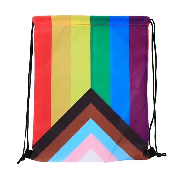 LGBTQ Pride Drawstring Backpack w/ Vibrant Print for Sports - LGBTQ Pride Drawstring Backpack w/ Vibrant Print for Sports - Image 1 of 1