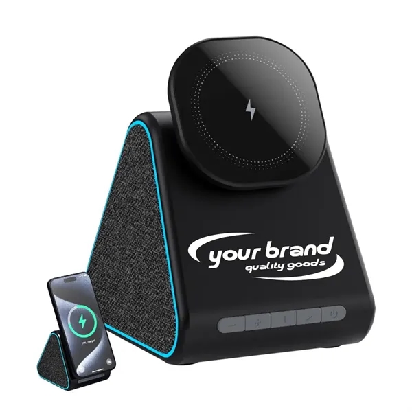 3In1 Magnetic Wireless Charger Bluetooth Speaker Holder - 3In1 Magnetic Wireless Charger Bluetooth Speaker Holder - Image 0 of 3