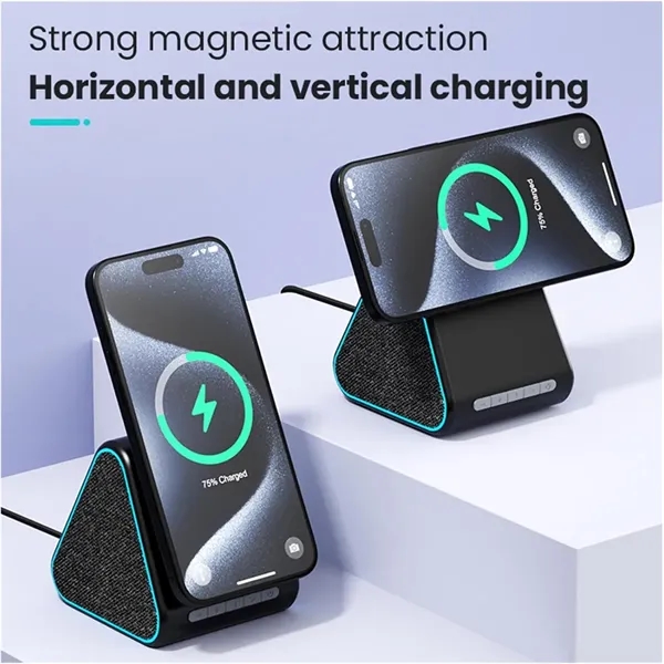 3In1 Magnetic Wireless Charger Bluetooth Speaker Holder - 3In1 Magnetic Wireless Charger Bluetooth Speaker Holder - Image 2 of 3