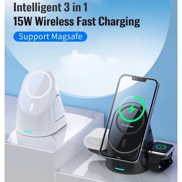 3in1 Wireless Charging Station Multiple Devices Fast Charger - 3in1 Wireless Charging Station Multiple Devices Fast Charger - Image 2 of 6