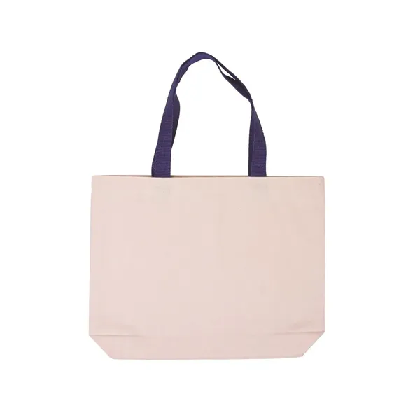 Prime Line Cotton Canvas Tote Bag with Color Accents - Prime Line Cotton Canvas Tote Bag with Color Accents - Image 4 of 27