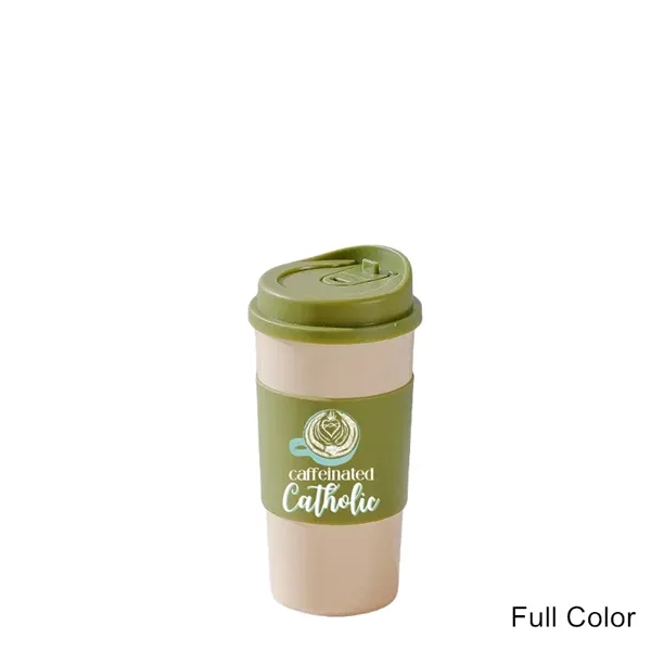 13/16 oz Reusable Plastic Coffee Cup with Lid and Sleeve - 13/16 oz Reusable Plastic Coffee Cup with Lid and Sleeve - Image 2 of 12