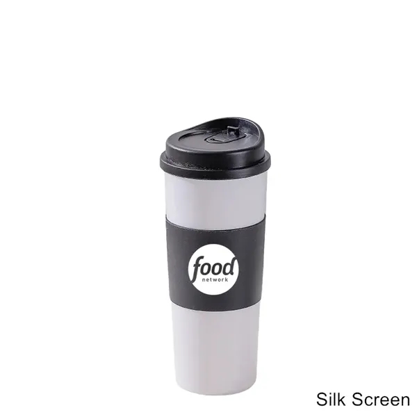 13/16 oz Reusable Plastic Coffee Cup with Lid and Sleeve - 13/16 oz Reusable Plastic Coffee Cup with Lid and Sleeve - Image 5 of 12