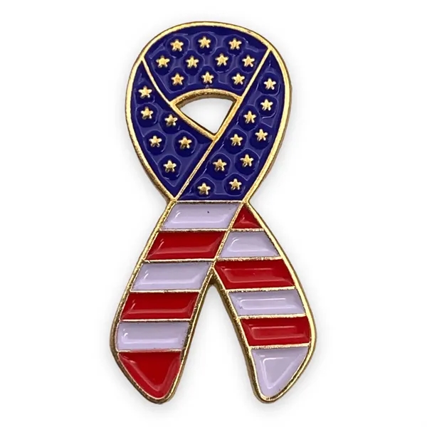 Stars and Stripes Ribbon Flag Lapel Pin - Stars and Stripes Ribbon Flag Lapel Pin - Image 0 of 4