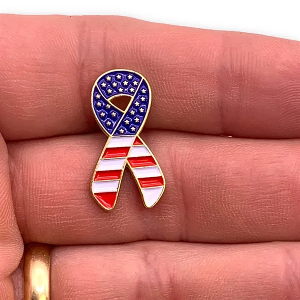 Stars and Stripes Ribbon Flag Lapel Pin - Stars and Stripes Ribbon Flag Lapel Pin - Image 3 of 4