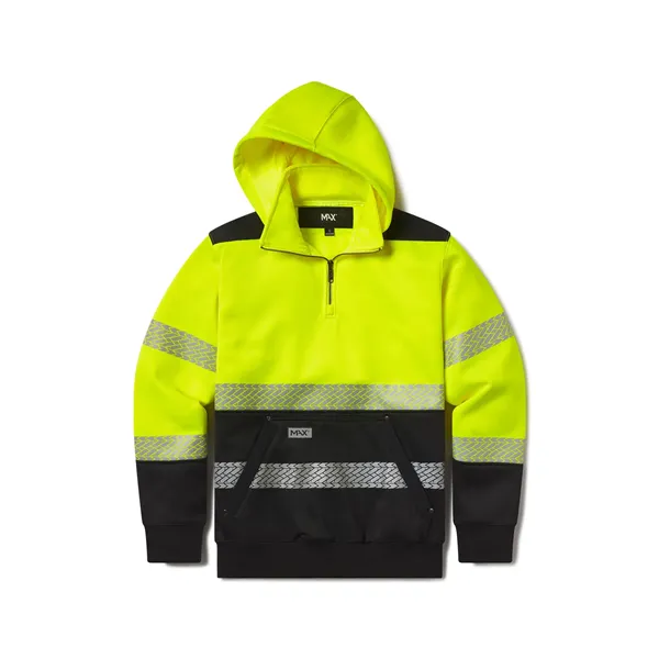 ANSI Class 3 Quarter-Zip Hooded Sweatshirt - ANSI Class 3 Quarter-Zip Hooded Sweatshirt - Image 0 of 2