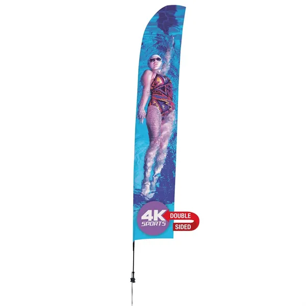 17' Streamline Blade Sail Sign Flag, 2-Sided, Ground Spike - 17' Streamline Blade Sail Sign Flag, 2-Sided, Ground Spike - Image 0 of 4