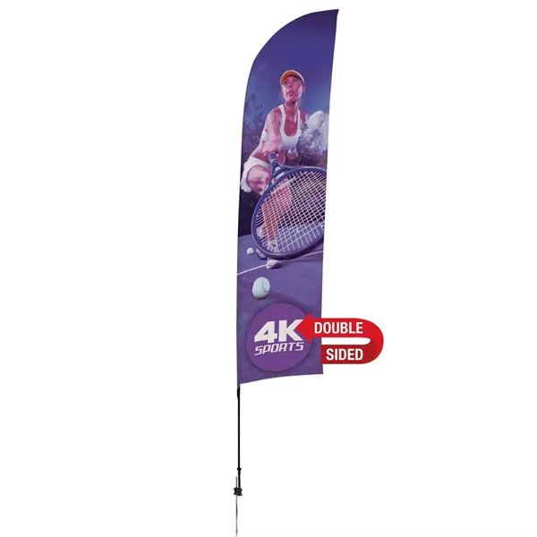 13' Streamline Blade Sail Sign Flag, 2-Sided, Ground Spike - 13' Streamline Blade Sail Sign Flag, 2-Sided, Ground Spike - Image 0 of 4
