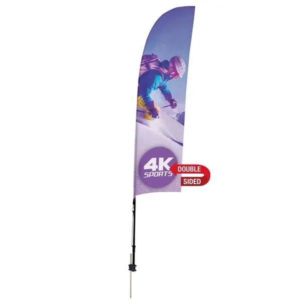 7' Streamline  Blade Sail Sign Flag, 2-Sided, Ground Spike - 7' Streamline  Blade Sail Sign Flag, 2-Sided, Ground Spike - Image 0 of 4
