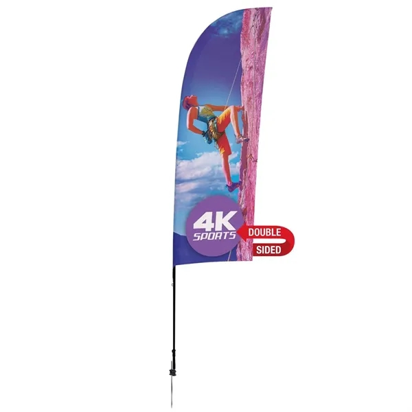 9' Streamline Blade Sail Sign Flag, 2-Sided, Ground Spike - 9' Streamline Blade Sail Sign Flag, 2-Sided, Ground Spike - Image 0 of 5